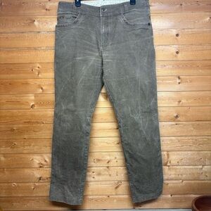 Kuhl Mens The Law Jean Work Outdoor Pants Patina Dye Brown Size 36x32 (36x31)EUC